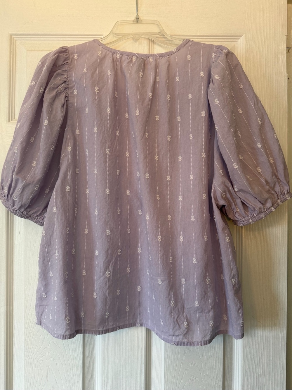 Universal Thread Blouse lavender dotted Swiss short puff sleeves size XL - Picture 8 of 9